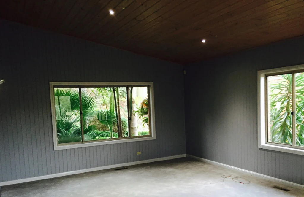 Charcoal living room walls